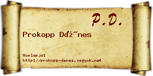 Prokopp Dénes névjegykártya