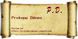 Prokopp Dénes névjegykártya