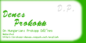 denes prokopp business card